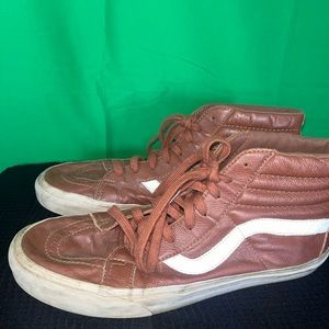 Vans SK8-HI Brown Suede Faux Fur Skateboard Shoes